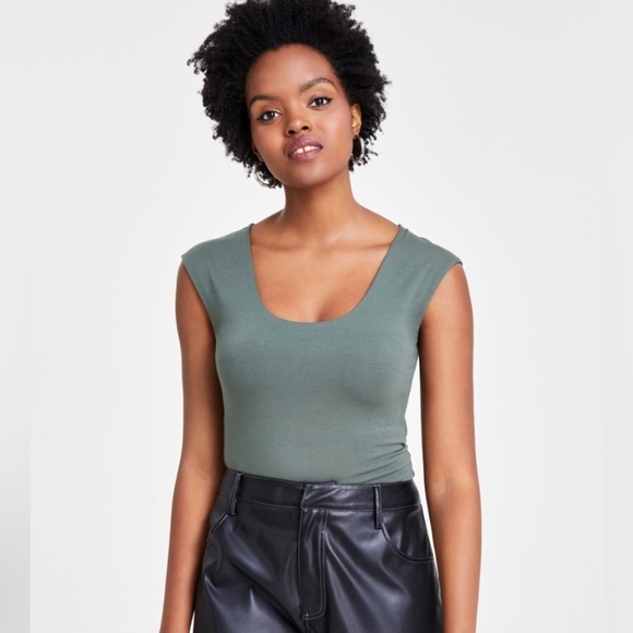 Bar III Tops - Women’s Bar III Bodycon Scoop Neck Sleeveless Jersey Bodysuit XL